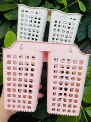 ỐNG 2 NGĂN ĐÔI LỚN CẮM ĐŨA, BÚT, BÀN CHẢI NHỰA HÀNG CTY (2)