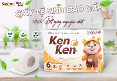 KHĂN GIẤY VỆ SINH LỐC 6 CUỘN KENKEN CHÍNH HÃNG XỊN (2) (cây 12 lốc)