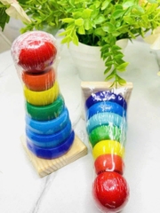THÁP GỖ RÁP HÌNH TRÒN BẰNG GỖ PHÁT TRIỂN TRÍ THÔNG MINH CHO BÉ (1)