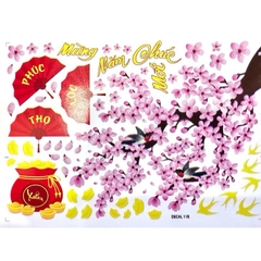 DECAL TRANG TRÍ DECOR TẾT MẪU HOA ĐÀO PHÚC LỘC THỌ (3)