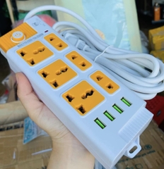 Ổ Cắm Điện CYX 218 Dây Dài 3M 6 Lỗ 4 Cổng USB (10)