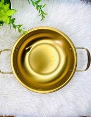 CHẢO NHÔM MẠ VÀNG 2 QUAI 18CM (2)