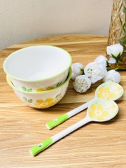 BÁT SỨ ĂN DẶM IN HOA KUTE KÈM MUỖNG CHO BÉ LOẠI 1 (2)