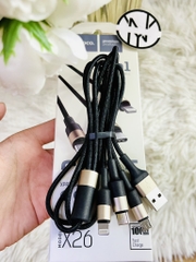 CÁP SẠC NHANH 3 ĐẦU LOẠI 1 HOCO X26 ĐA NĂNG CHÍNH HÃNG (5)