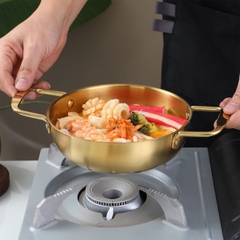 CHẢO NHÔM MẠ VÀNG 2 QUAI 18CM (2)