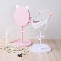 Gương tròn trang điểm có chổ để trang sức loại 1