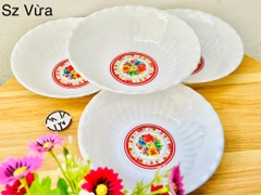 TÔ NHỰA TRẮNG HOA SIZE VỪA (NO102, SỐ 8)