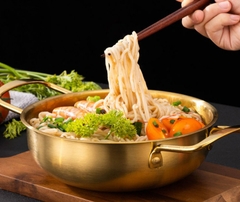 CHẢO NHÔM MẠ VÀNG 2 QUAI 18CM (2)