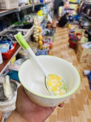 BÁT SỨ ĂN DẶM IN HOA KUTE KÈM MUỖNG CHO BÉ LOẠI 1 (2)