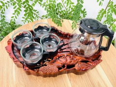 KHAY ÚP LY GIẢ GỖ MẪU SEN - TRÀ TÙNG ĐẸP SANG (4) '