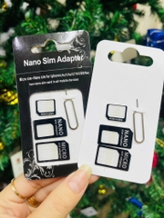 Bộ CHUYỂN ĐỔI SIM Card 4 trong 1 Nano Micro SIM CÓ CÂY CHỌT SIM (ko ck)