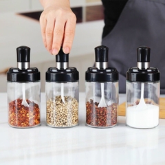 Hũ Đựng Gia Vị Thuỷ Tinh Kèm Muỗng (1)