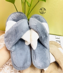 Dép lông chữ X màu đan xen (5)