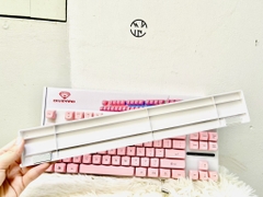 BÀN PHÍM CÓ DÂY DIVIPARD K710 GIẢ CƠ ĐÈN LED 7 MÀU (TRẮNG, ĐEN, HỒNG) KÈM ĐẾ KÊ TAY (20)