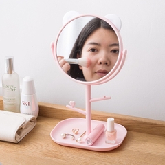 Gương tròn trang điểm có chổ để trang sức loại 1