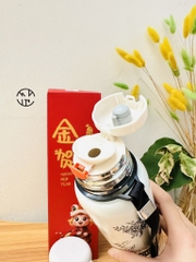 BÌNH GIỮ NHIỆT 800ml HOẠ TIẾT HOA CÓ LỌC TRÀ VÀ CỐC XỊN (7)