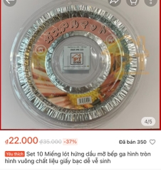 VỈ 10 MIẾNG GIẤY BẠC LÓT BẾP GA (1)