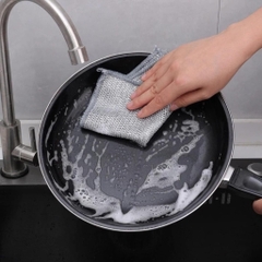 Set 10 khăn lưới sợi kim loại dùng rửa bát chén dĩa siêu sạch (1)
