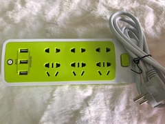 Ổ Cắm Điện Xanh Lá 3 Cổng Sạc Usb (4)