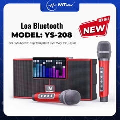 LOA KARAOKE BLUETOOTH YS-208 TẶNG KÈM 2 MICRO KHÔNG DÂY CÓ ĐÈN LED 7 MÀU SIÊU ĐẸP CỰC HAY XÁCH TAY CHÍNH HÃNG 150W (80)