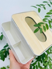Hộp Đựng Giấy 3 Ngăn Nắp Gỗ Sang Trọng (2)