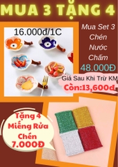 CHÉN ĐỰNG NƯỚC CHẤM GIA VỊ BÔNG HOA CÓ QUAI CẦM (2)