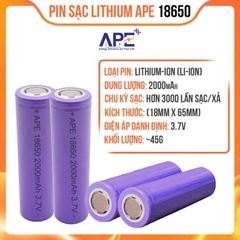 PIN SẠC Lithium CELL 18650 HIỆU SUẤT CAO, 2000mah (2)