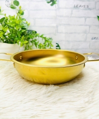 CHẢO NHÔM MẠ VÀNG 2 QUAI 18CM (2)