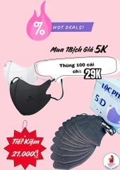 Set 10 Khẩu Trang 5D Mark LỘC PHÁT ( Xuka) Mua Hộp 10 Set zá 35k)