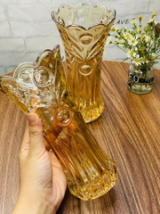 BÌNH CẮM HOA THUỶ TINH BÔNG VÀNG 20cm LOẠI DẦY (3)