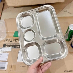 Khay Đựng Cơm 5 Ngăn Inox (2)