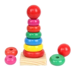 THÁP GỖ RÁP HÌNH TRÒN BẰNG GỖ PHÁT TRIỂN TRÍ THÔNG MINH CHO BÉ (1)