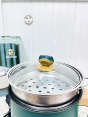 CA NẤU MÌ LẨU ĐIỆN SHANBAN MINI 18cm CÓ LỒNG HẤP
