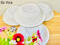 TÔ NHỰA TRẮNG HOA SIZE VỪA (NO102, SỐ 8)