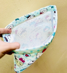 TÚI ĐỰNG MỸ PHẨM, MAKEUP KITTY XANH (3)