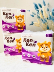 KHĂN GIẤY VUÔNG KENKEN 60 TỜ CHÍNH HÃNG XỊN (1) (thùng 64g)