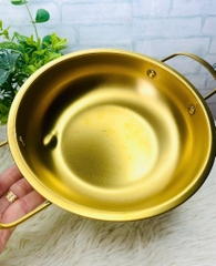 CHẢO NHÔM MẠ VÀNG 2 QUAI 18CM (2)
