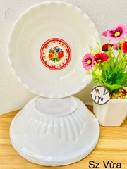 TÔ NHỰA TRẮNG HOA SIZE VỪA (NO102, SỐ 8)