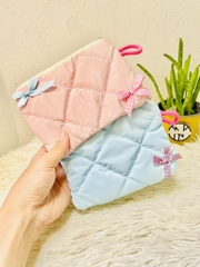 TÚI ĐỰNG MỸ PHẨM, MAKEUP 2 NƠ CHÉO SIZE NHỎ (3)