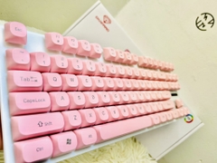 BÀN PHÍM CÓ DÂY DIVIPARD K710 GIẢ CƠ ĐÈN LED 7 MÀU (TRẮNG, ĐEN, HỒNG) KÈM ĐẾ KÊ TAY (20)