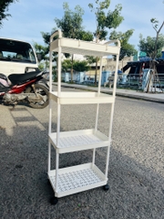 Kệ 4 Tầng Bánh Xe Hoạ Tiết Mẫu Cao Loại 1 Nhựa Cứng (9)