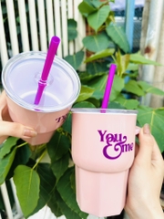 Ly Nhựa Có Quai Kèm Ống Hút (1)