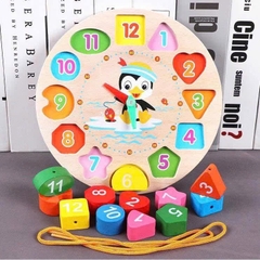 ĐỒNG HỒ RÁP SỐ BẰNG GỖ PHÁT TRIỂN TRÍ TUỆ CHO BÉ (2)