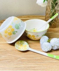 BÁT SỨ ĂN DẶM IN HOA KUTE KÈM MUỖNG CHO BÉ LOẠI 1 (2)