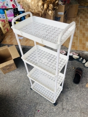 Kệ 4 Tầng Bánh Xe Hoạ Tiết Mẫu Cao Loại 1 Nhựa Cứng (9)