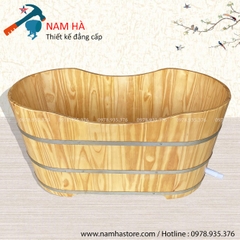 Bồn tắm gỗ Thông dáng Oval