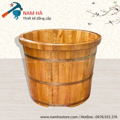 Bồn tắm gỗ Pơ Mu Tròn bo viền