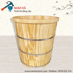 Bồn tắm gỗ Thông tròn cao 90cm