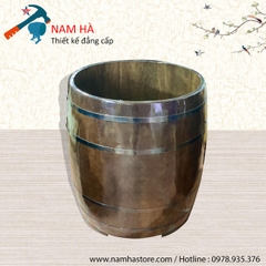 Bồn tắm gỗ Thông tròn màu giả cổ dáng quả trống