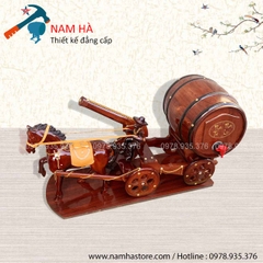 Xe ngựa đơn kéo Bình rượu vang gỗ